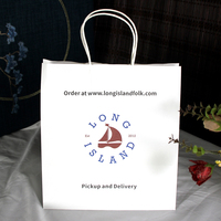 Sacs cadeaux en papier kraft écologiques jetables biodégradables de luxe personnalisés avec poignées torsadées et logo personnalisé pour restaurants et bars