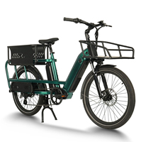 Remorque de transport en alliage d'aluminium de nouvelle conception pour vélo, avec batterie lithium intégrée au moyeu arrière, boîte de grande capacité et fourche avant à suspension
