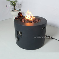 Table de jardin moderne avec foyer sans fumée, autoportante, au propane, 50000-74999 BTU, en acier inoxydable GRC+304