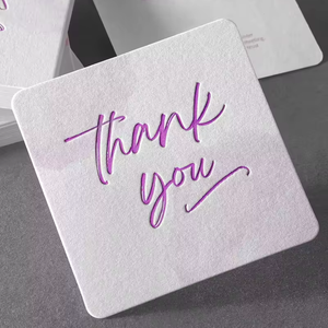 Cartes de Vœux de Remerciement Personnalisées en Papier Coton 600g Écologique, Gaufrées et Typographiées, Mat Luxe - Product Image 2