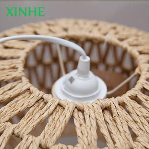 XH Rattan vimini ciondolo <span class=keywords><strong>paralume</strong></span> <span class=keywords><strong>corda</strong></span> di carta tessuta <span class=keywords><strong>paralume</strong></span> rotondo - Product Image 3