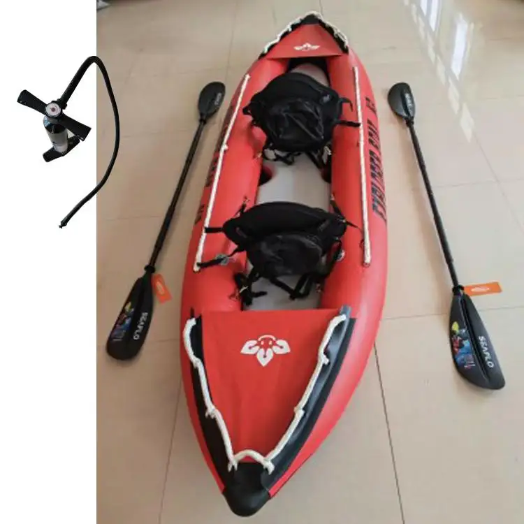 Phổ biến thiết kế Kayak hai người, Thuyền 2 người TANDEM kayak, Hot Bán Inflatable thuyền với động cơ phía ngoài