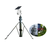Trépied en aluminium de 3m avec mât télescopique à manivelle pour support de caméra CCTV PTZ