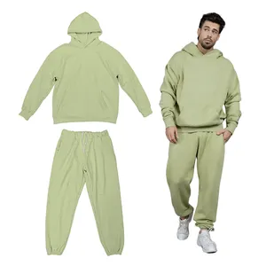 2023 Winter Unisex 60 cotton 40 poly sweatsuits Set Fleece Lined Polyester thick sweatsuit for wholesale