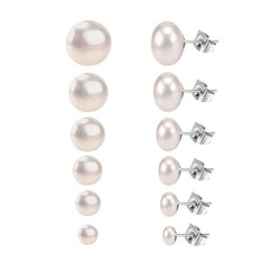 Boucles d'oreilles en perles naturelles d'eau douce roses/blanches, ensemble de boucles d'oreilles pour femmes, super offre avec boîte cadeau, vente en gros - Product Image 6