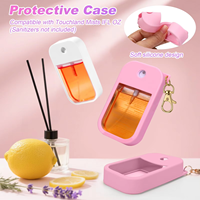 Étui de protection en silicone de qualité alimentaire FDA/LFGB pour vaporisateur désinfectant pour les mains, compatible Touchland, écologique, avec porte-clés