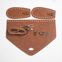 Dreieckige Taschenabdeckung Set Gewebte Rucksäcke Schultertasche Handgefertigte PU DIY Klappe Häkelzubehör Europäisch-Amerikanischer Retro Alltagsstil