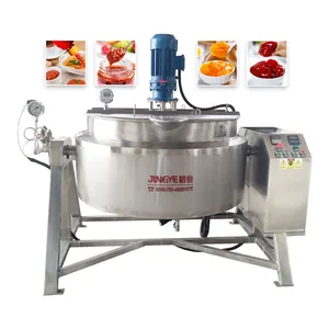 Chaleira de cozinha industrial 1000l, vapor, gás/elétrico, leite curvado, utensílios para cozinha, chaleira jaqueta com agitador para s