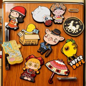 Imanes de nevera metálicos promocionales con logotipo personalizado, recuerdos urbanos, imanes de nevera magnéticos de esmalte suave para decoración del hogar - Product Image 1