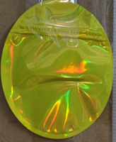 Sachets d'emballage découpés anti-odeur, formes exotiques, pochettes irisées à fermeture éclair, fabricant de sachets scellés à chaud effet laser arc-en-ciel pour bonbons