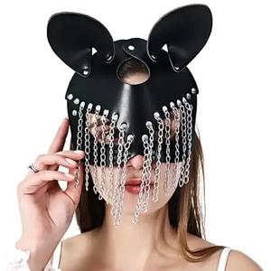 Disfraces Fetichistas BDSM, Capucha de Látex para Bondage, Accesorios de Cuero Sintético para Restringir el Movimiento, Herramienta Erótica para Mujeres, Antifaz Negro - Product Image 2