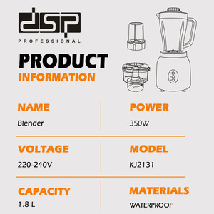 เครื่องปั่นอเนกประสงค์ DSP Professional Blender 501-1000W สแตนเลส 6 ใบมีด กดปุ่มใช้งานง่าย สำหรับทำสมูทตี้ คั้นน้ำผลไม้ และเตรียมอาหาร - Product Image 4