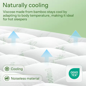 Chất lượng cao thoáng khí mềm Nệm Topper 2 inch tre chần Nệm Pad Vua kích thước cho khách sạn nhà - Product Image 3