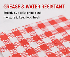 <b>Red</b> Checkered Greaseproof <b>Paper</b> Sheets 12x7.5 Inch for Food Packaging - Product Image 3