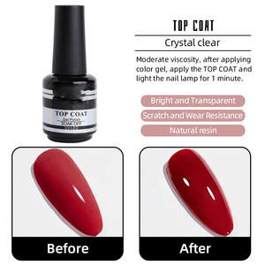 Venta caliente hipoalergénico NO-wipe Top Coat Gel Natural transparente duro mate UV esmalte de uñas con <span class=keywords><strong>Base</strong></span> de goma orgánica - Product Image 3