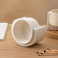 Pot vide simple au design créatif pour la décoration de la maison, récipient à bougie avec logo personnalisé, diffuseur de parfum en céramique, pot à bougie