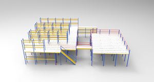 גואנגדונג פושאן מחסן מחסן קומותיים+מדפים קומותיים פלדה מותאמת אישית עם מתלים התקנה קלה - Product Image 4