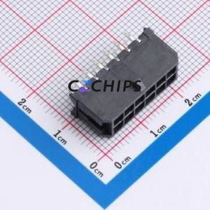 430451214 Wire-to-Board Pin Header Through hole Component (THT),P=3mm Connector 2x6P 3mm Through Hole Micro-Fit (MX 3.0) - Product Image 1