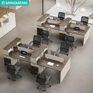 Bureaux et chaises de bureau, bureaux pour 4-6 personnes avec écrans et cloisons, bureaux financiers simples et modernes - Product Image 4