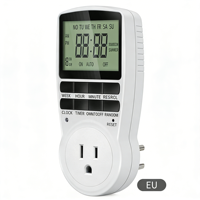电子数字定时开关 12/24 小时可编程定时插座 220V 厨房定时插座 时间控制 欧盟/英国/美国/澳大利亚/法国插头