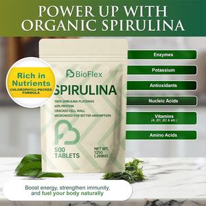 Tabletas de espirulina orgánica 100% sin azúcar de etiqueta privada OEM en bolsa con 9 aminoácidos <span class=keywords><strong>esenciales</strong></span> y poteína - Product Image 3