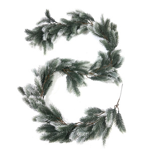 Guirlande artificielle de feuilles de pin 180 cm, décoration murale de Noël, style traditionnel, verdure en plastique - Product Image 1
