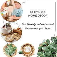 Sous-verre rond en herbe de mer 100% naturel pour les boissons |   Sous-verres pour table