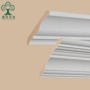 White Primed Wooden Ceiling Crown Moulding Decorative Moulding Cornice Moulding Ceiling