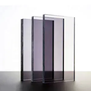 Lámina acrílica de plexiglás resistente a rayos UV, tablero de plástico resistente al agua para ventana arquitectónica, color negro, gris, ahumado, 3mm, 5mm