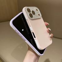 Coque de protection de luxe antichoc pour iPhone 17 Pro avec strass et paillettes, couleur bonbon givrée