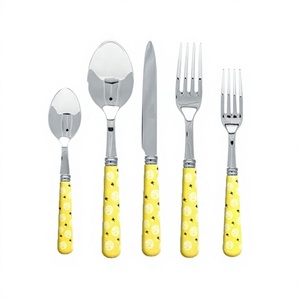 Ensemble de couverts de qualité supérieure, design fantastique, en acier inoxydable avec manche en résine, par Home Arts - Product Image 1