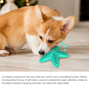 Star Shaped Tpr Chewing <b>Toy</b> for Dogs Teeth Cleaning <b>Interactive</b> Squeaky Pet <b>Toy</b> Solid Color Cute Design - Product Image 4