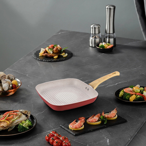 Chất Lượng Cao Không Dính Vàng Vuông Nướng Pan Flat Top Gas Vỉ Nướng Với Lớp Phủ Gốm Giả Mạo Nhôm Chảo Chiên Cho Bếp Sử Dụng - Product Image 2