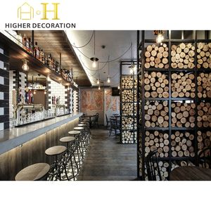 Décoration de café vintage avec vitrine en bois présentoir présentoir pour mettre des <span class=keywords><strong>perles</strong></span> de café et des tasses avec lumière LED - Product Image 2