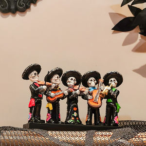 Jour des morts squelette bande Statue résine Sculpture créative mexicaine vacances décorations pour la maison Festival ornement cadeau - Product Image 2
