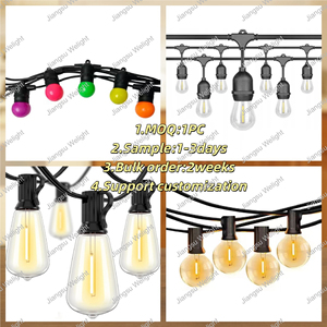 <span class=keywords><strong>Guirlande</strong></span> lumineuse LED S14 1W 2W 15m 15 ampoules noires IP65 étanche pour mariage, vacances, Noël 220V dimmable - Product Image 4
