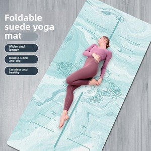 Nouveau <span class=keywords><strong>tapis</strong></span> de <span class=keywords><strong>yoga</strong></span> silencieux, pliable, antidérapant, absorbant les chocs, en suède polaire, largeur 1,5 mm, longueur 80 cm, pour les entraînements à domicile et les séances de saut à la corde - Product Image 1