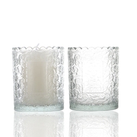 Porte-bougies en verre de luxe personnalisés avec logo, 250 ml, blanc, rose, violet, gris, lanternes uniques en verre iridescent, pot à bougie en verre