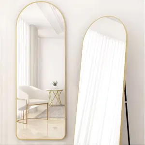 Оптовая цена, длинное аркое асимметричное зеркальное зеркало в рамке с аркой, украшенное в гостиной