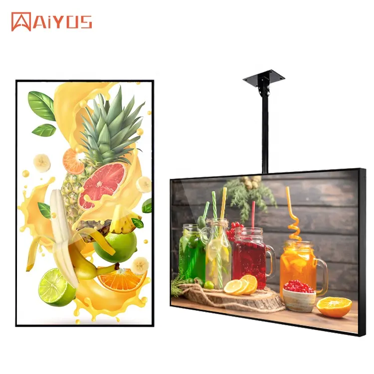 32 43 55 inch retail shop ultra thin horizontal display android OS IPS panel ELED advertising digital signage and displays