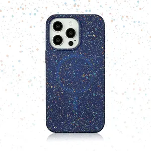 Capa magnética para celular e celular, capa de carregamento sem fio para iPhone 14 15 16 Pro Max, cor Gypsophila, à prova de choque, moda moderna