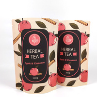 Sachets de thé refermables personnalisés en PE écologique de qualité alimentaire avec fermeture éclair, pochettes verticales pour impression numérique personnalisée