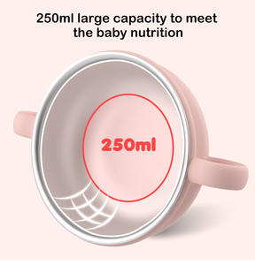 Ensemble de sevrage pour bébés et tout-petits, comprenant un bol et une assiette en silicone à ventouse, une tasse à bec, un bol et des assiettes en acier inoxydable, idéal comme cadeau pour nouveau-né, ensemble d'alimentation pour bébé - Product Image 4