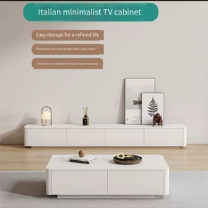 Meuble TV flottant moderne, support mural en bois pour télévision, ensemble de table basse, meubles de salon pour la maison et l'hôtel - Product Image 1