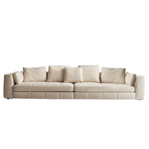 Braser, sofá Seccional de tela crema de estilo italiano moderno, sala de estar de gama alta, diseño recto, tela esmerilada, figura mágica, hoteles - Product Image 3