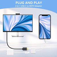 Adaptador USB C a HDTV 4K 60Hz PD 100W, Carga Rápida, Convertidor Multipuerto con Garantía de 12 Meses para iPhone 16 y MacBook Pro