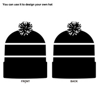 Gorro de Invierno Deportivo Unisex de Jacquard con Pompón, Logotipo Personalizado, Gorro de Lana Tejido para Hombre, Diseño de Personajes de Playa