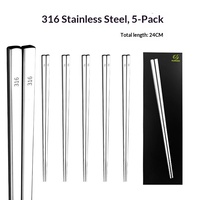 316 roestvrijstalen metalen eetstokjes met patroon, vierkant, antislip, herbruikbaar, voor thuis, restaurant, hotel, lichtgewicht set