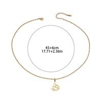 Collier Pendentif Simple Ummi Musulman Islamique Arabe en Acier Inoxydable 316L Plaqué Or, Bijou de Mode, Vente en Gros, Nouveau Cadeau Aïd