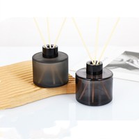 Bouteille en verre vide de 120 ml pour diffuseur à bâtonnets d'huiles essentielles, désodorisant d'ambiance, diffuseur d'arômes pour la maison avec couvercle